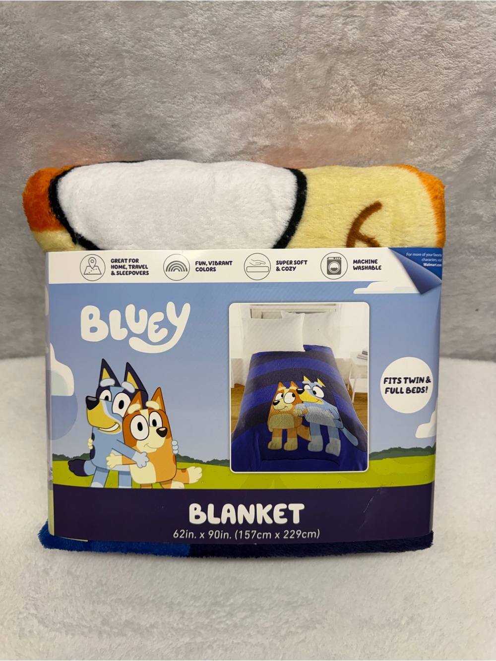 Bluey Blanket Twin Full Size Kids Soft Plush Throw 62x90